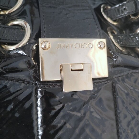 Jimmy Choo Ramona patent leather shoulder bag w/COA EUC - Picture 2 of 11
